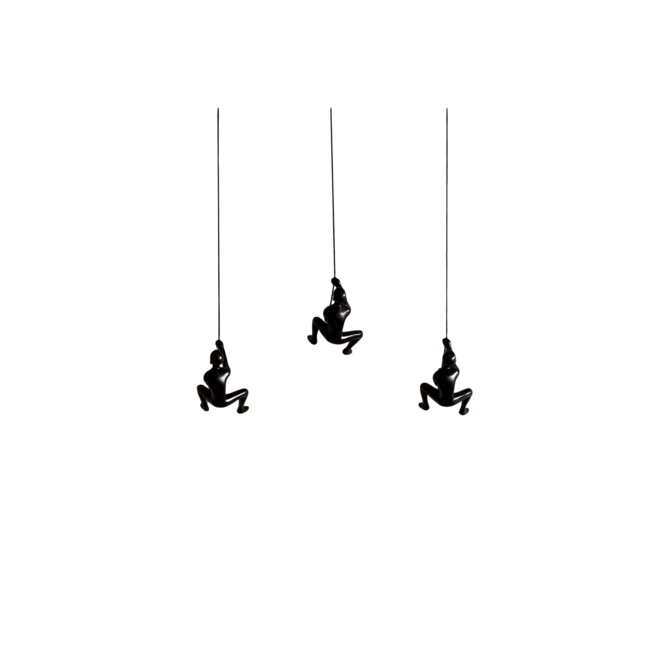Climbing Man Wall Art Sculpture 3-Piece Resin Easy Install 30" Rope